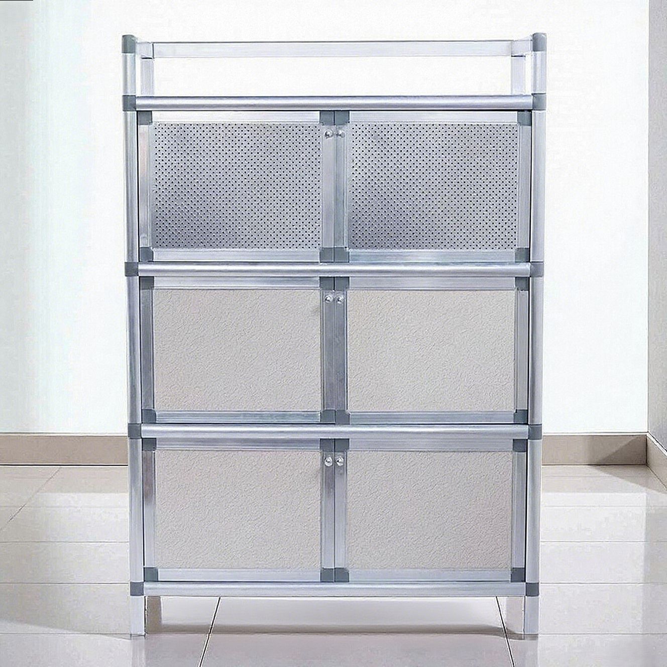 Customized Rust-Free Aluminum Alloy Sideboard for Rental Housing, Home Storage, Tea Storage, Simple Cabinet, Storage Cabinet