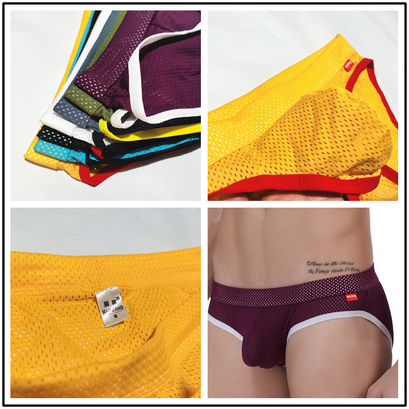 Maojiang's New Men's Underwear Mesh Breathable Sports Briefs Low-Waist Sexy Underwear Vitality