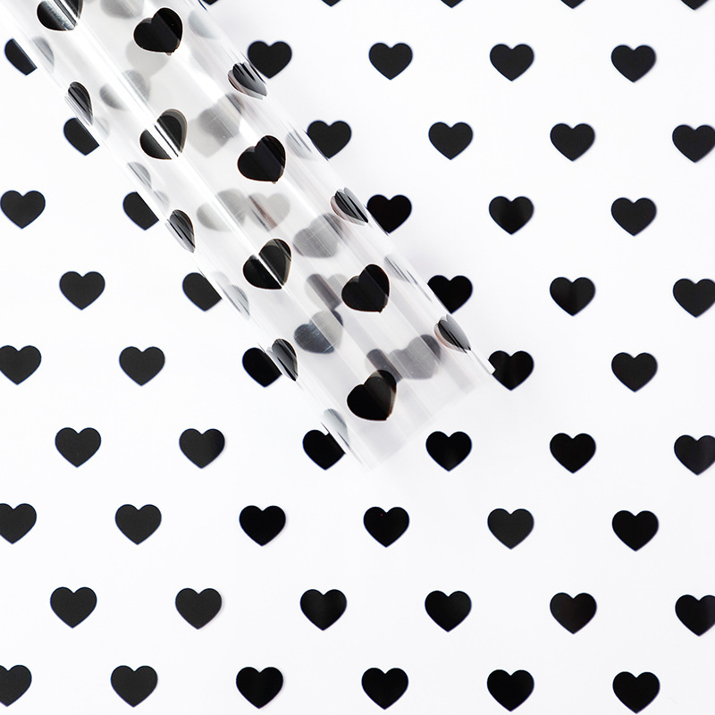 Fábrica de fiestas de flores al por mayor nuevos productos de impresión de amor de papel de vidrio flor de embalaje de flores transparente florista embalaje de papel