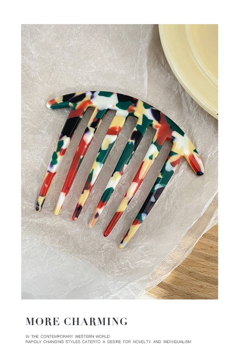 1 Piece Quantity Daily Occasion Retro Geometric Acetic Acid Sheets Hair Combs 1 Piece