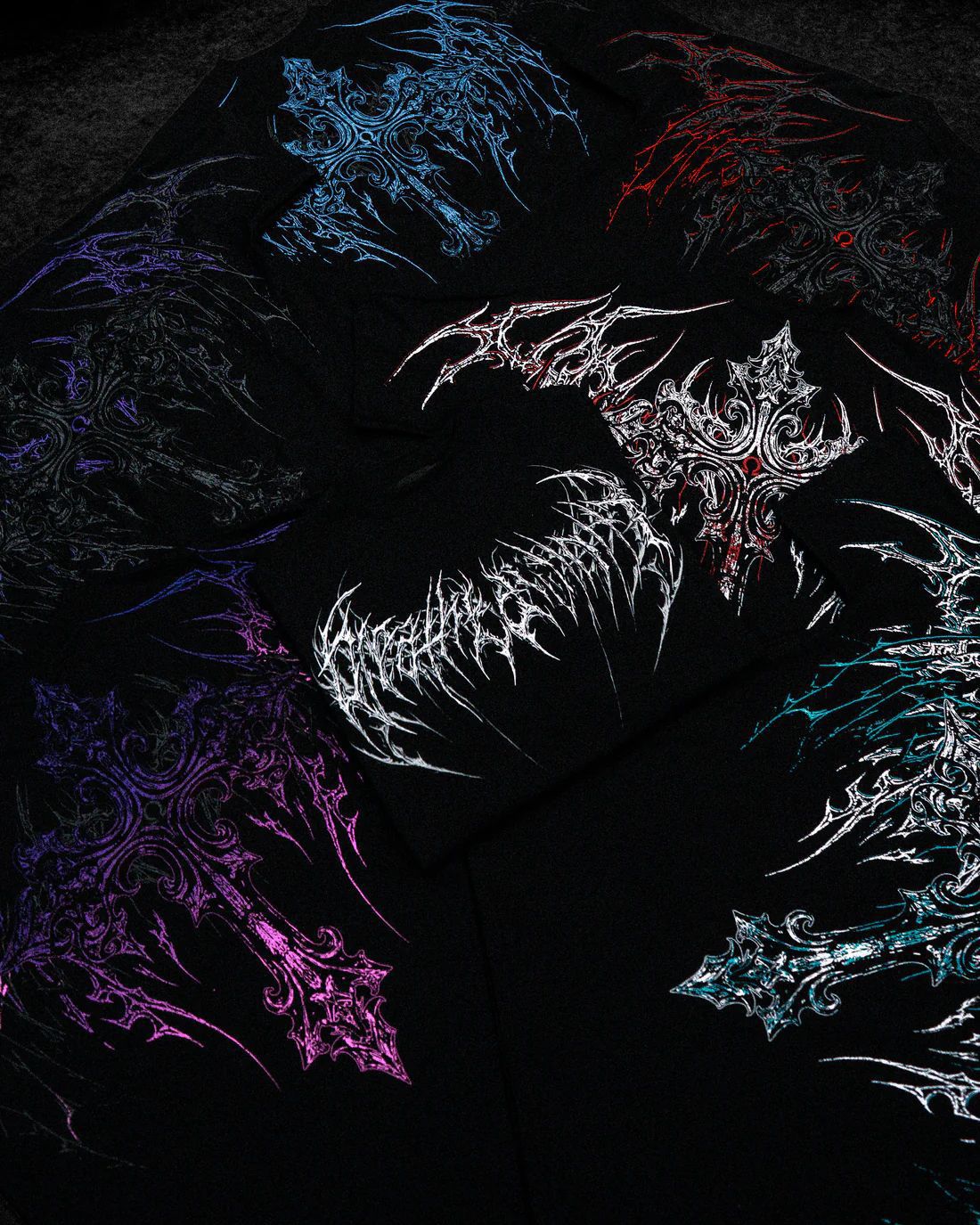 Breathedivinity Men's Oversized T-Shirt Dark Style American Trendy Brand Sports Casual Cotton Printed Short Sleeve 008_viptrois.com