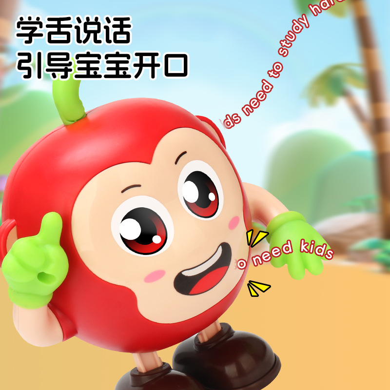 El mismo canto eléctrico y el baile de la manzana pequeña luz de música lengua de aprendizaje habla dibujos animados frutas juguetes de puzzle