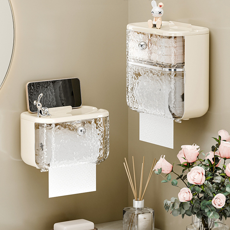 Caja de papel higiénico de baño, caja de dibujo impermeable magnética, estante de papel enrollado, estante de papel higiénico montado en la pared, caja de pañuelos de inodoro image 3
