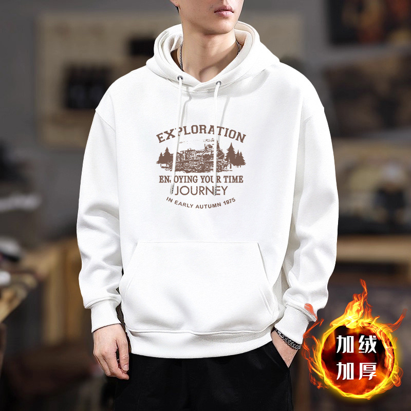 Chaqueta de impresión de moda masculina primavera y otoño adolescente suelta con capuz camiseta de fondo de moda de hombre chaqueta de estudiante