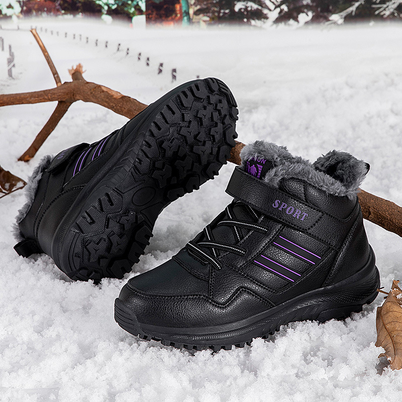 Zapatos para ancianos zapatos para caminar zapatos engrosados con terciopelo en invierno y zapatos deportivos casuales con suela suave zapatos para madres engrosados con algodón