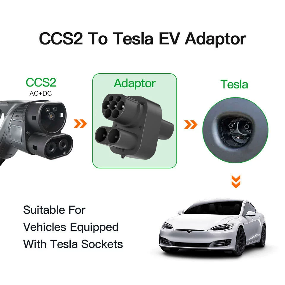 Адаптер CCS2 к Nacs CCS2 к NACS AC+DC европейский стандарт для конвертации в Tesla