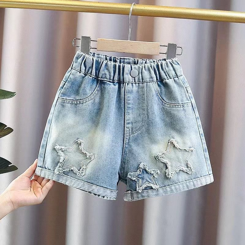 2026 nuevos pantalones cortos para niños de verano, niñas, niños, pantalones cortos jeans de moda, pantalones sueltos y delgados image 1