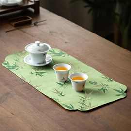 中式禅意茶席茶具茶桌垫布干泡小茶席茶旗一人桌旗防水茶桌布垫子