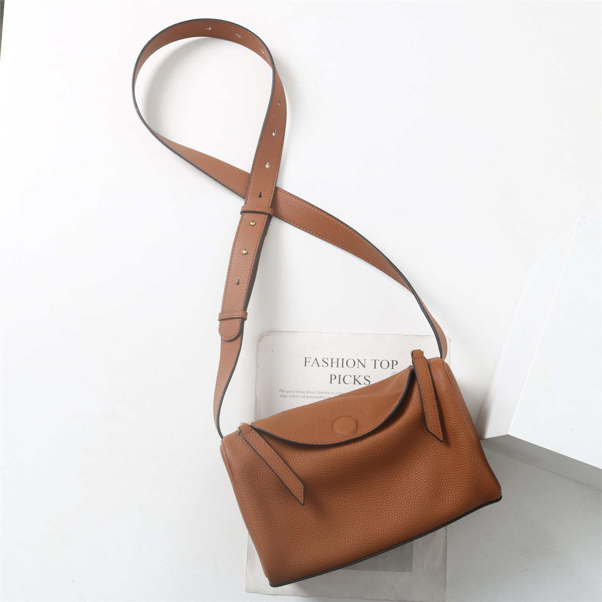 Togo Top Grain Cowhide 2025 New Boston Pillow Bag Genuine Leather Luxury Texture Commuter Shoulder Crossbody Bag For Women - Thumbnail 3