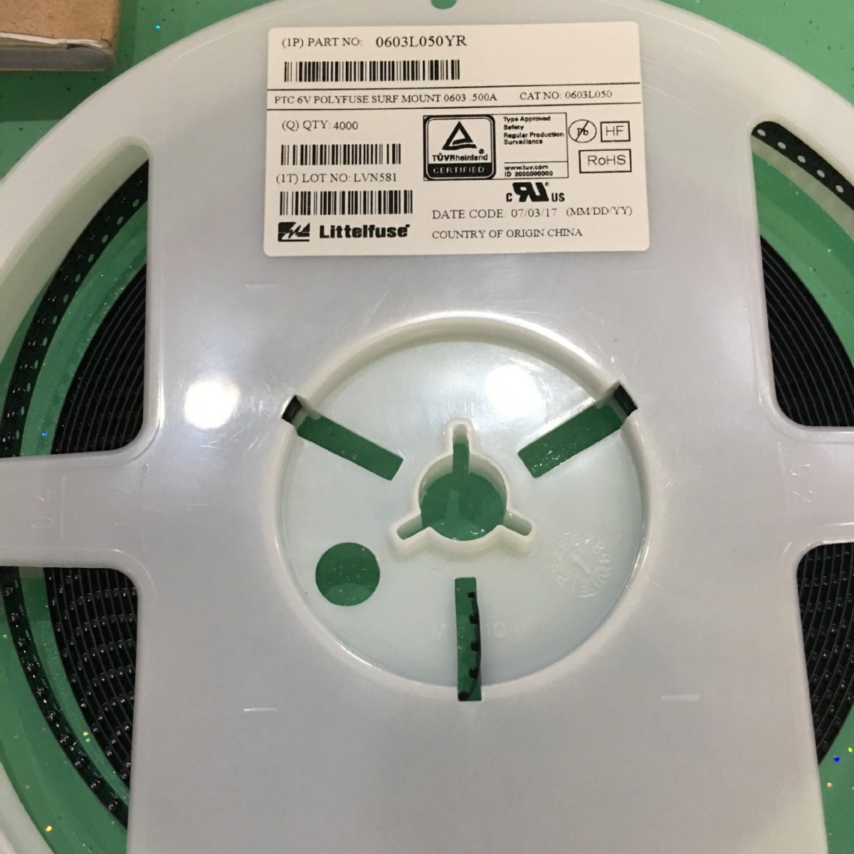 自恢复保险丝0603L050YR，0.5A/6V LITTELFUSE力特代理商现货20+