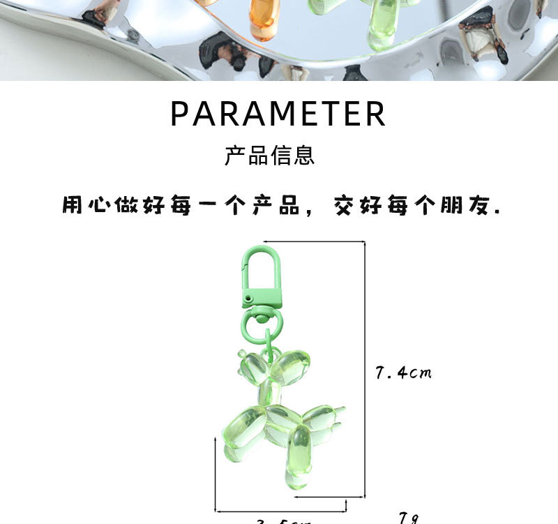 Mini Viral Transparent Balloon Dog Pendant Colorful Cartoon Puppy Keychain Phone Chain Women's Bag DIY Hanging Ornament
