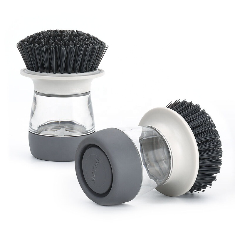 Mini plastic dishwashing brush hand-held soap liquid brush liquid cleaning brush pressure-type pot washing brush kitchen gadget Mini plastic dishwashing brush hand-held soap liquid brush liquid cleaning brush pressure-type pot washing brush kitchen gadget