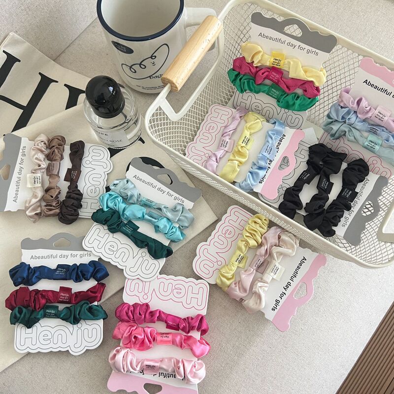 新款彩色组合小肠发圈简约高级感百搭头饰高少女弹力马尾头绳发饰|undefined