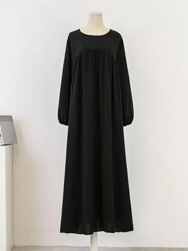 Solid Color Pullover Long Robe Skirt
