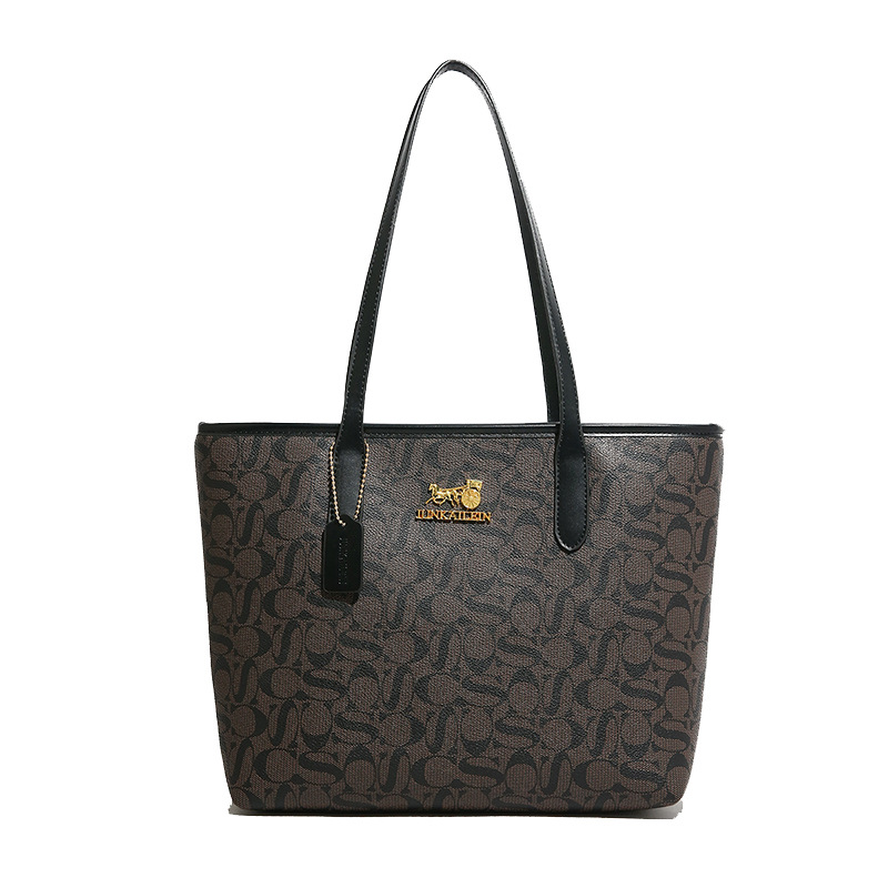 Bolsa de impresión retro para mujeres 2025, nueva moda de gran capacidad de bolsas de compras de viaje, bolsas de computadora, bolsas de hombro y brazo