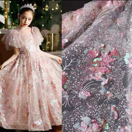 儿童晚礼服花童粉色女童公主裙蓬蓬纱洋气主持演出服高端走秀面料