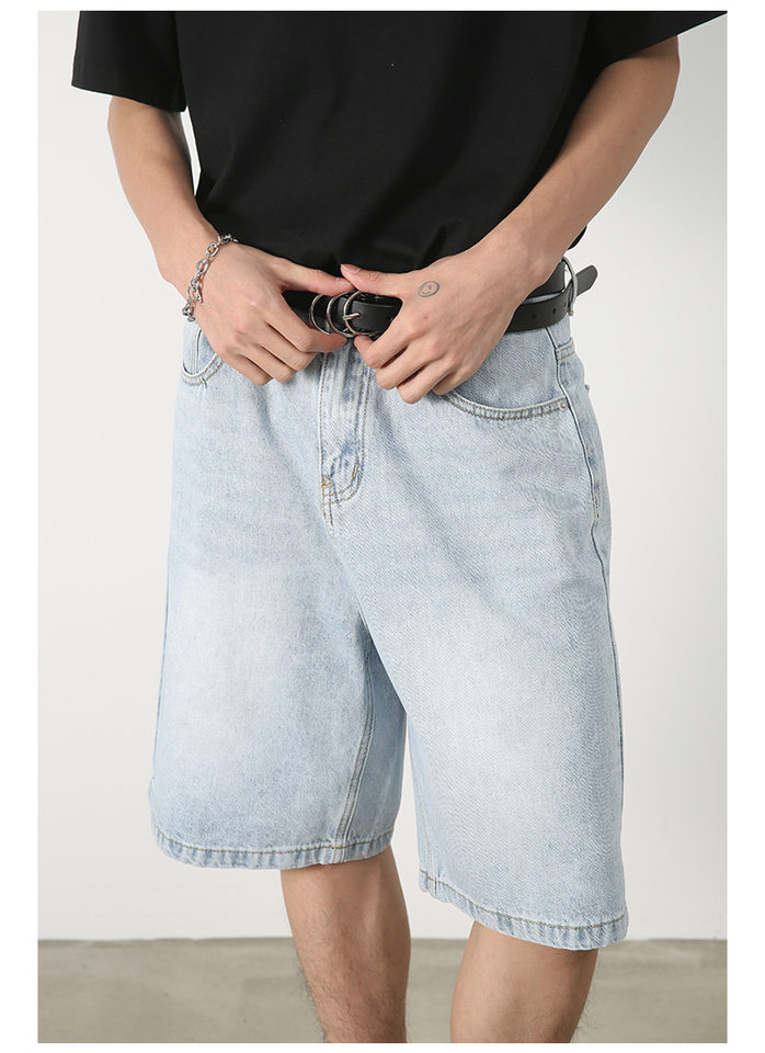 Quần short nam denim họa tiết rằn ri phong cách công sở đi biển — Màu trắng, Màu đen, Màu đất gỉ sét, Ngụy trang màu mơ chi tiết 32