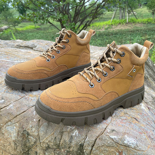 Autumn Men's Shoes New Breathable Martin Boots Men's Trendy Versatile Non-Slip Wear-Resistant Casual Work Shoes Labor Protection Shoes for Men