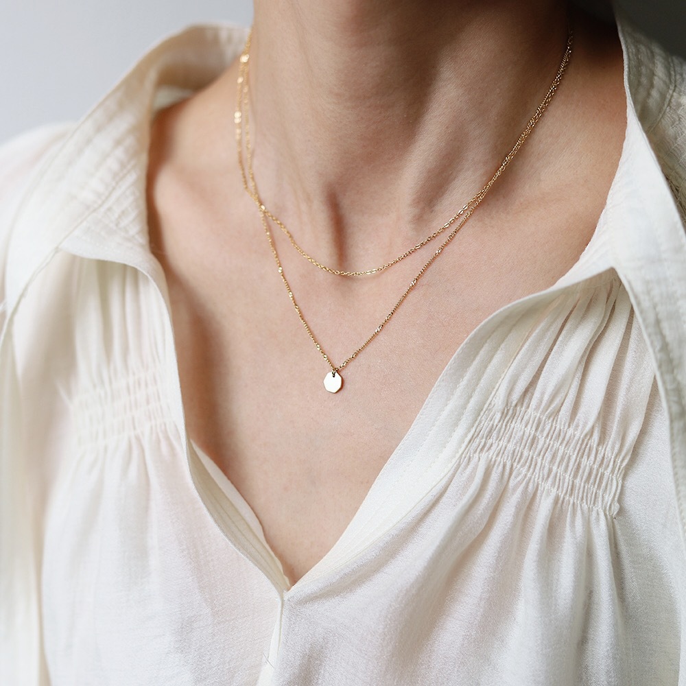 Linglang Simple Layered Necklace Chain 18K Gold Plated Necklace Layering Necklace Stacked Jewelry for Women