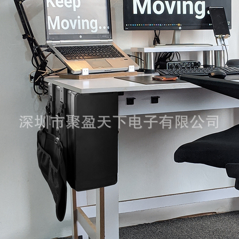 デスクトップコンピュータホストハンギングラックデスク下金属ハンギングラックコンピュータシャーシ壁掛けラックブラケットハンガー調整可能|undefined