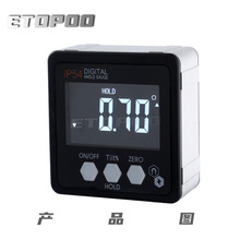ETOPOO新品 4*90度 IP54黑底白字 倾角盒 角度仪 数显倾角仪 强磁
