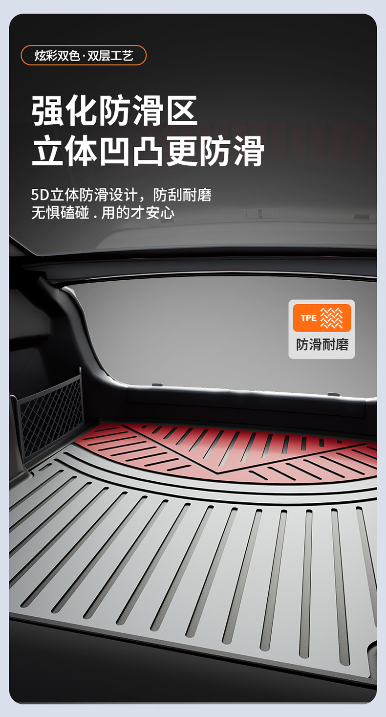 Suitable for Chery Tiggo 8, Arrizo 8, iCAR V23, special colorful TPE car trunk mat accessories