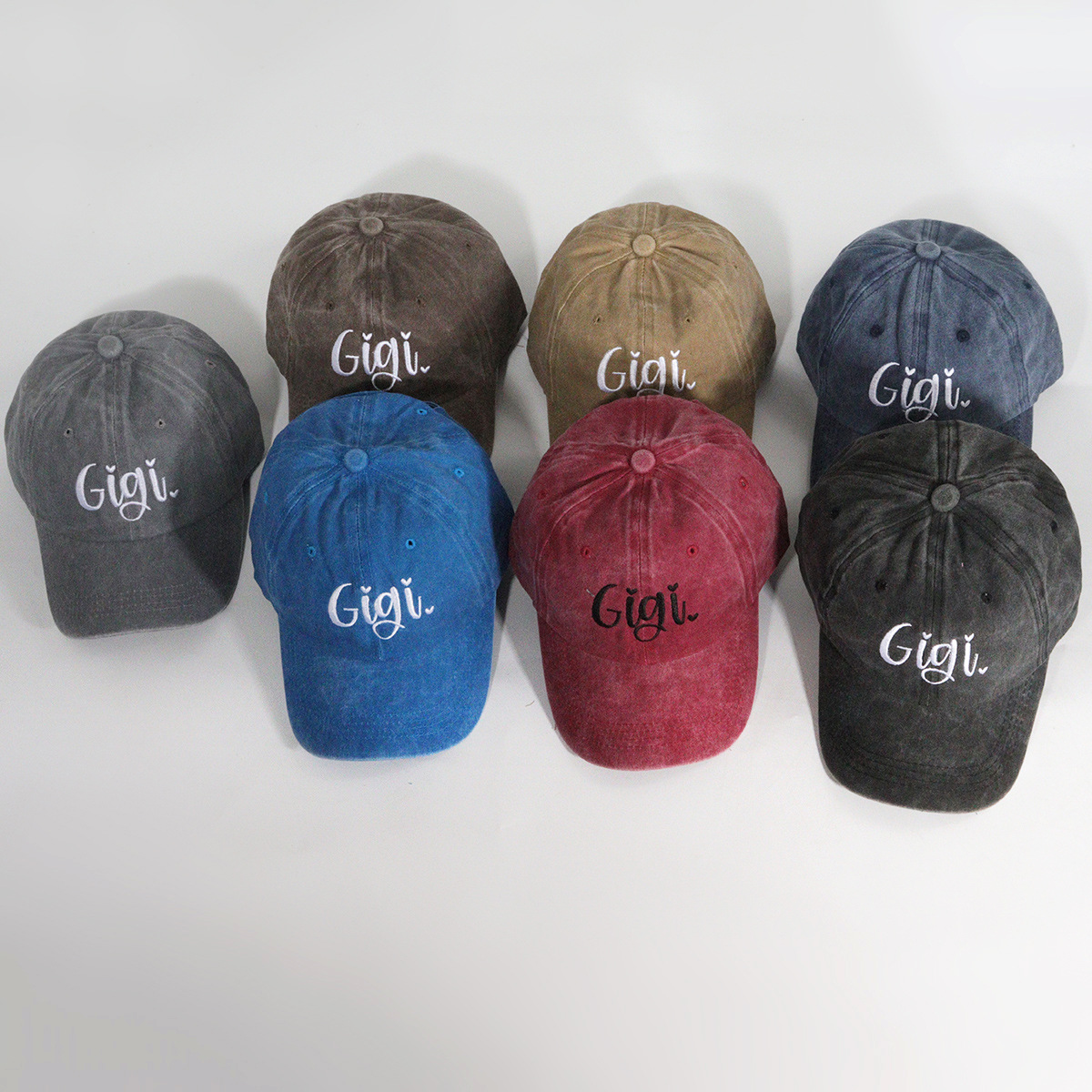 Unisex High quality breathable Lettering Gigi Embroidered baseball Cap Casual fashion all-match big head circumference shows small face_voghion.com