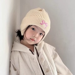 儿童帽子冬季韩系洋气女孩毛线帽秋冬女童加厚保暖女宝宝护耳帽冬