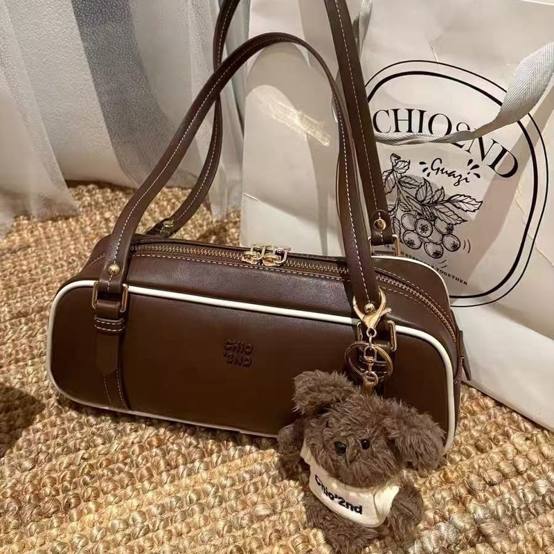 南风Chio2nd 杏仁奶霜枕头包包女士秋冬复古撞色腋下包通勤单肩包|undefined