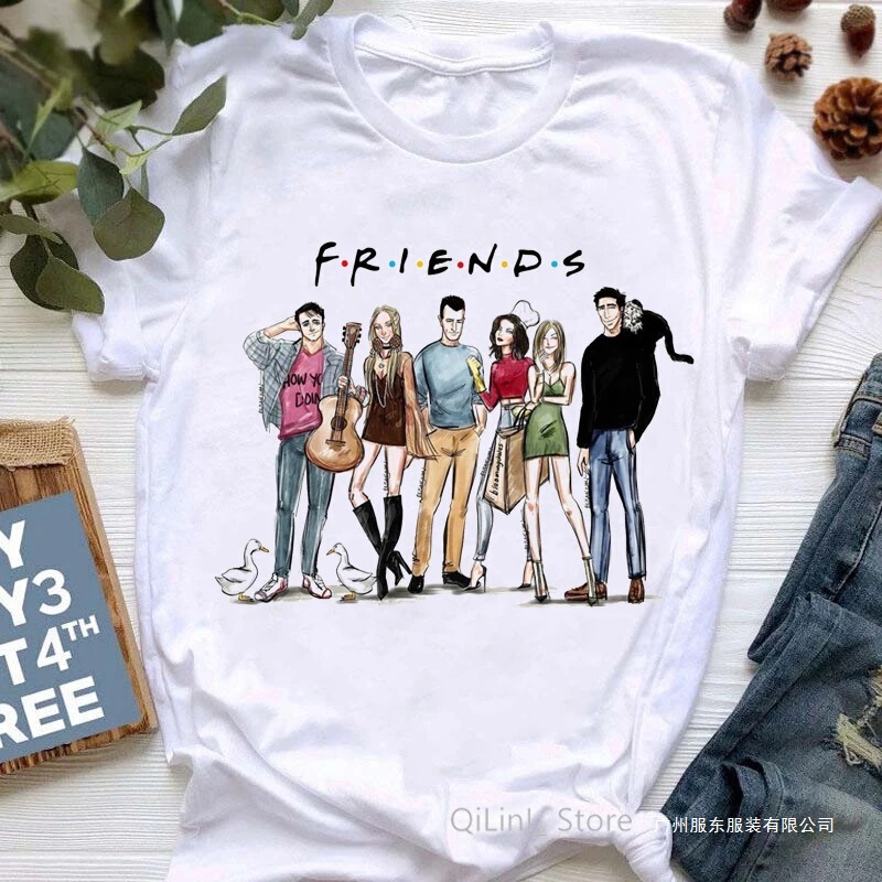 Fashion Friends T-Shirt Women 90S Graphic t Shirt Summer Tops Women t Shirts Tumblr Clothes Girls休 Fashion Friends T-Shirt Women 90S Graphic t Shirt Summer Tops Women t Shirts Tumblr Clothes Girls休
