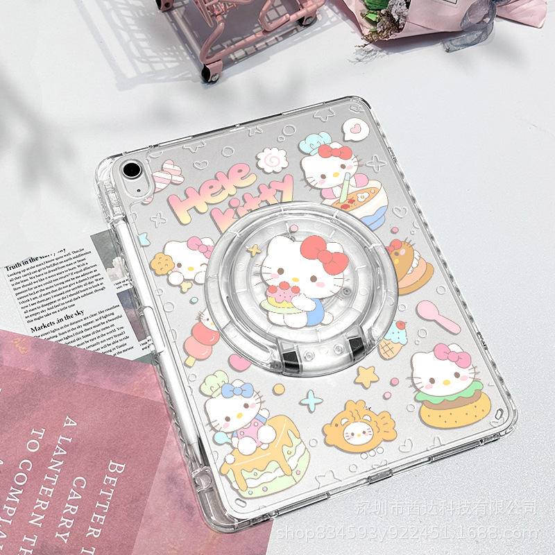 Single Bottom Acrylic Ipad9/10 Tablet Protective Case Air4/7 Rotating Support 11Th Generation Cute iPad Protective Case