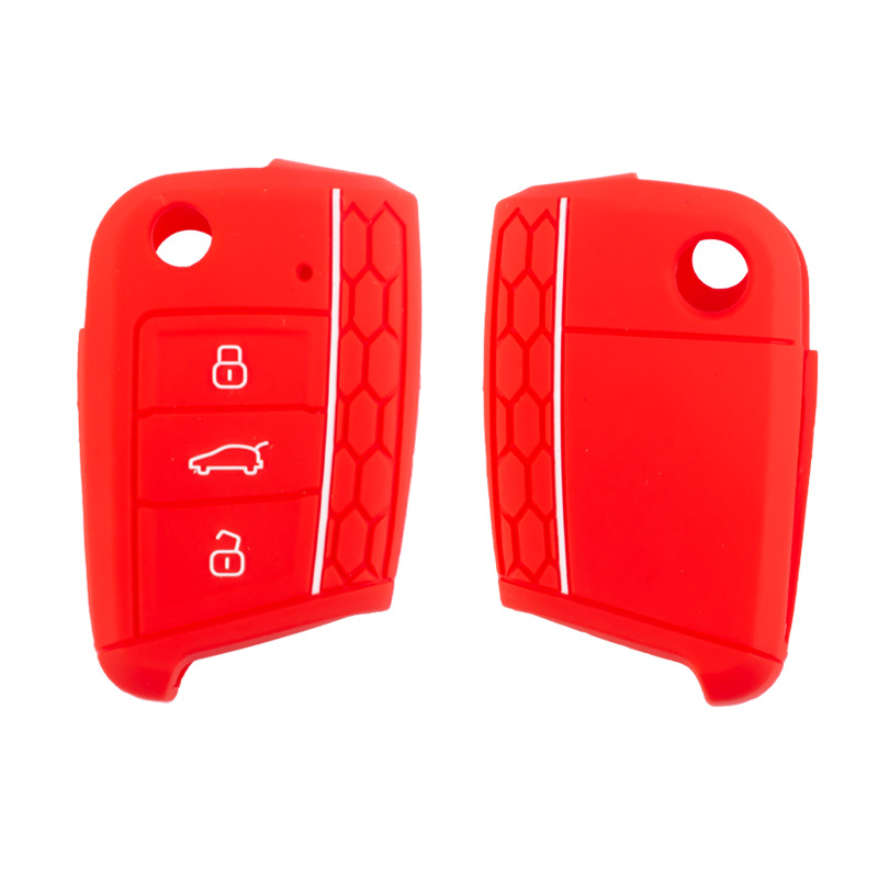 Aplicable a Volkswagen Golf 7 panal Borde de silicona llave caso lingdu flexible pegamento epoxi línea roja coche control remoto caso