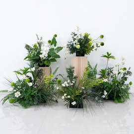 仿真绿植森系装饰地排花花球花艺 假花绢花橱窗布置活动仪式花