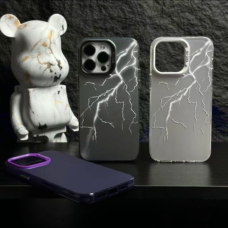 Silver Lightning para Apple 16promax funda para teléfono móvil iphone14plus nuevo 13pro Europa y América 12/15