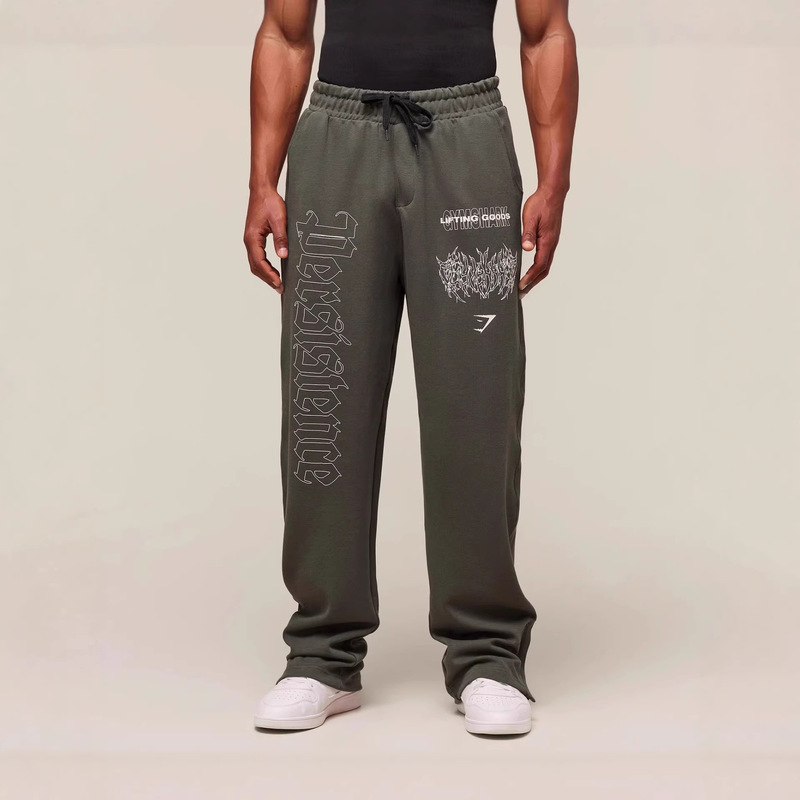 Gymshark Men's Sports Pants Joggers Gym Muscle Bodybuilding Sports Casual Pants Cotton Printed Long Pants