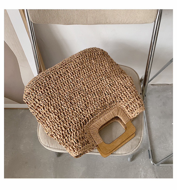 567g Weight Zipper Closure Type Top Handle Strap Type Straw Bag Bags Type Holiday Occasion Straw Material Solid Color Pattern All Seasons Season Women's Gender Vacation Style Oval Shape Khaki, Beige Color Large Size Large Straw Straw Bag Shoulder Bags 15