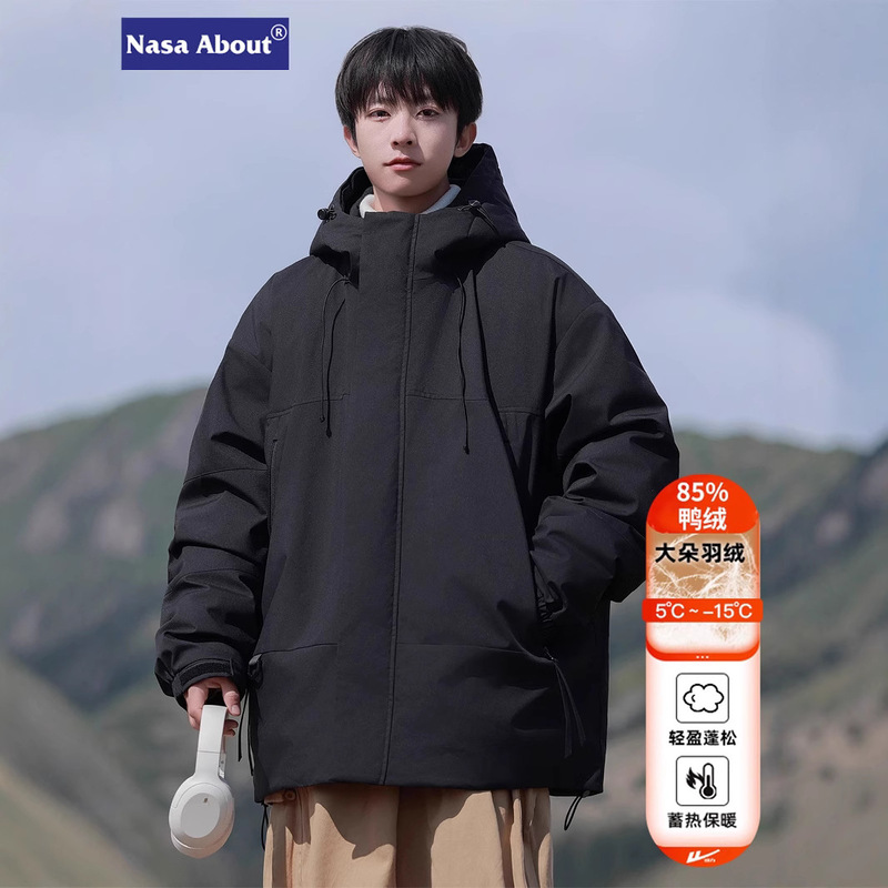 NASA Down Jacket Men's Winter 2024 New Fashion Brand Thickened Warm Cold-proof Lightweight Charge Ski Jacket