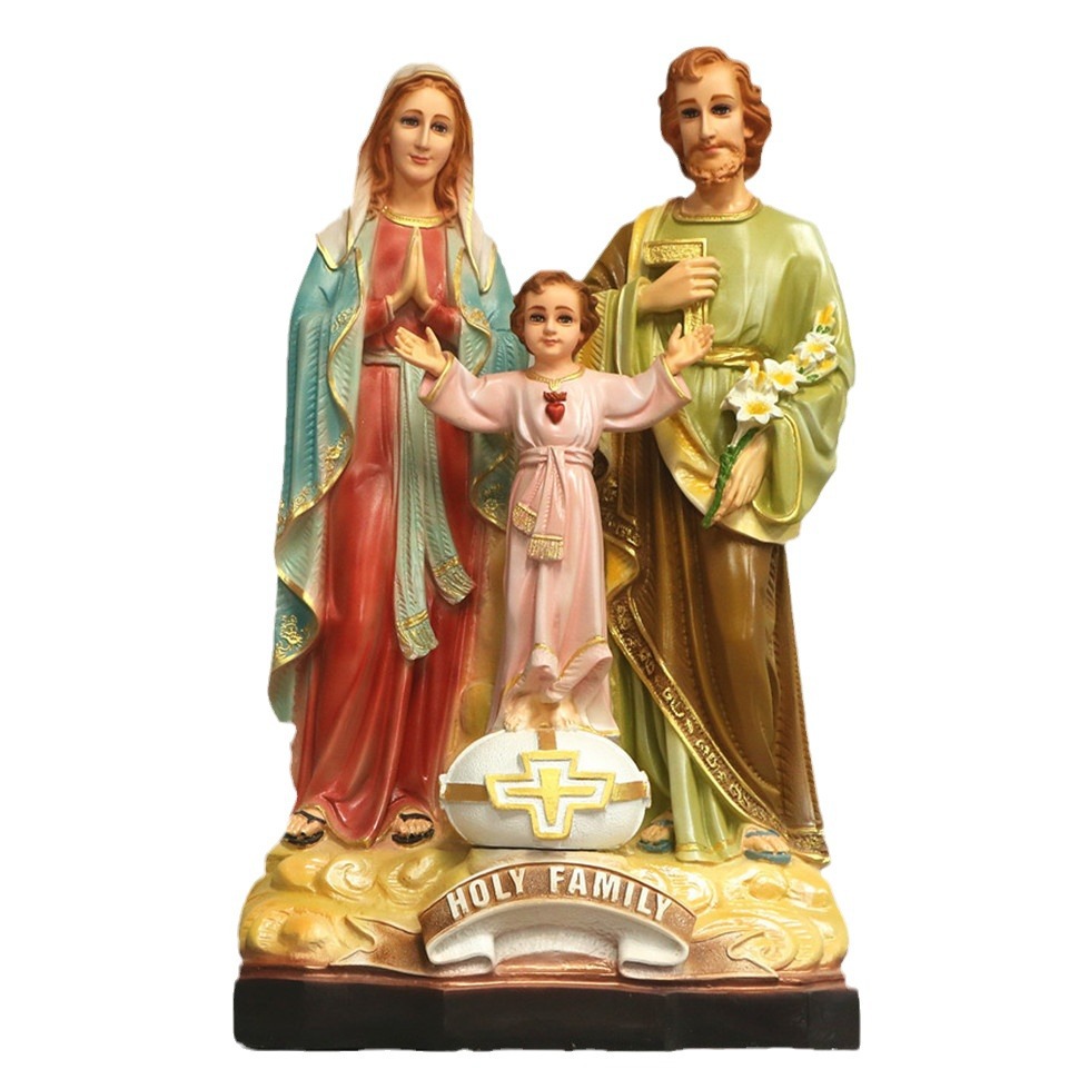 65cm nueva figura de la familia sagrada de tres personas mirando la luz resina decoración de la iglesia de la casa 60 - 70