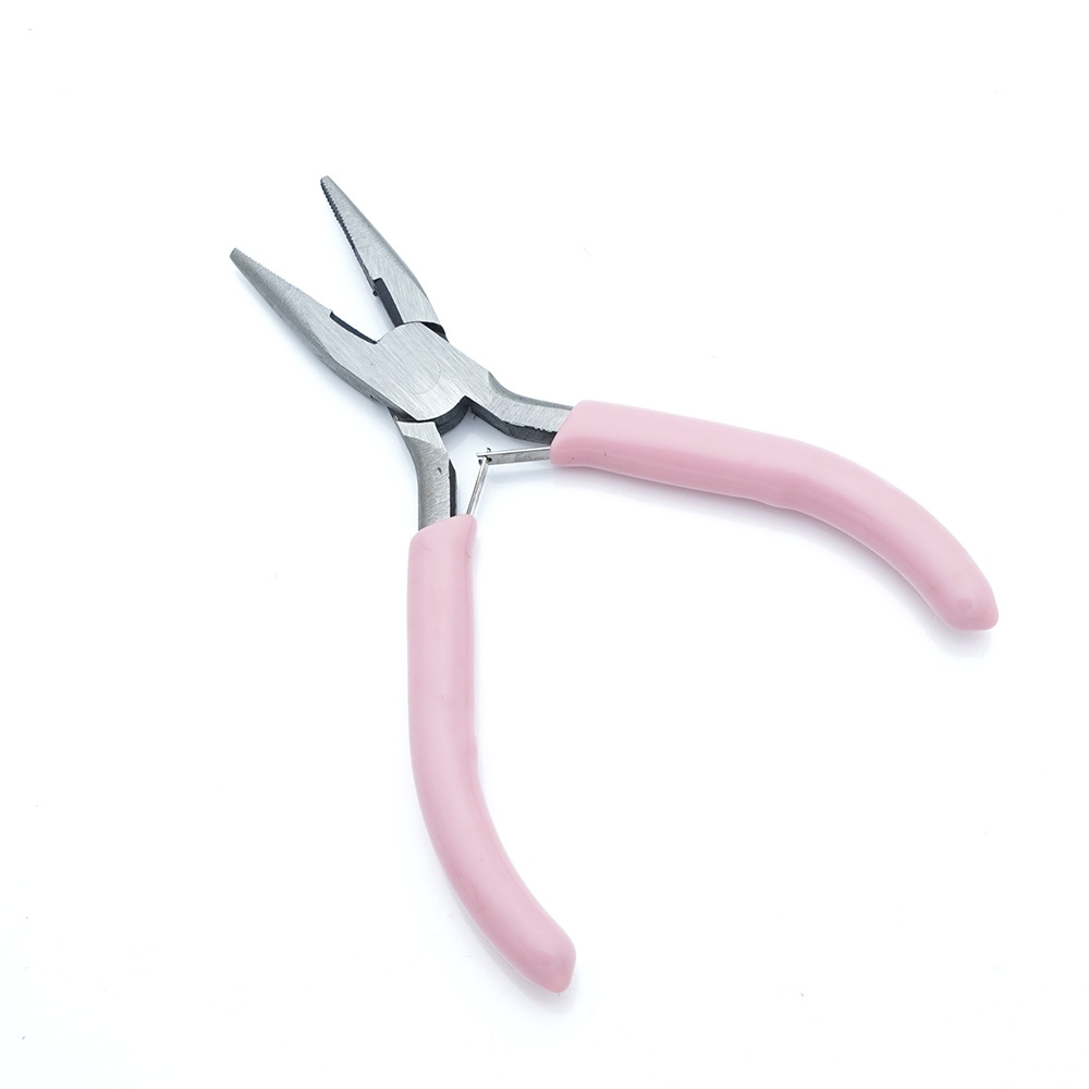 Pinzas DIY hechas a mano pinzas de punta rosa pinzas de joyería pinzas de boca redonda multifuncional mini joyería herramienta de cuentas de bobinado