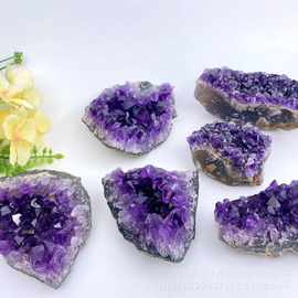 天然水晶矿石原石乌拉圭小块紫水晶洞摆件紫晶块晶簇紫晶洞礼品