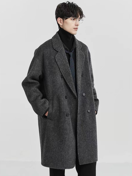 Classic double-sided long quality woolen coat
