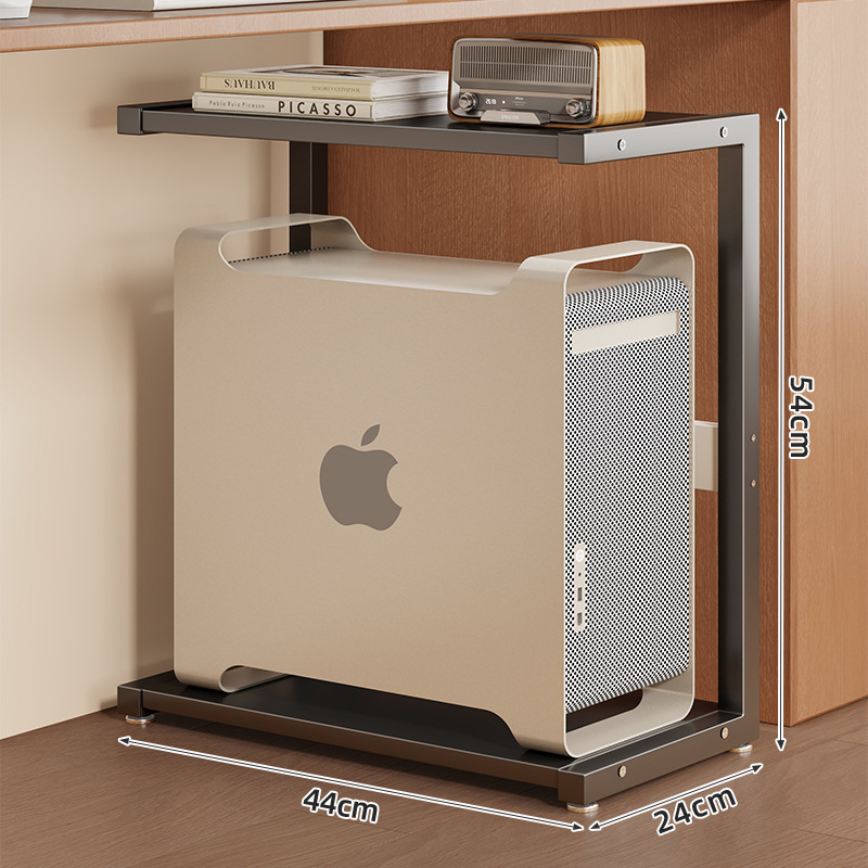 Soporte de Suelo para CPU de Acero y Madera para Oficina y Hogar