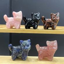 爆款4cm左右天然半宝石水晶猫手工雕刻治愈系水晶工艺品