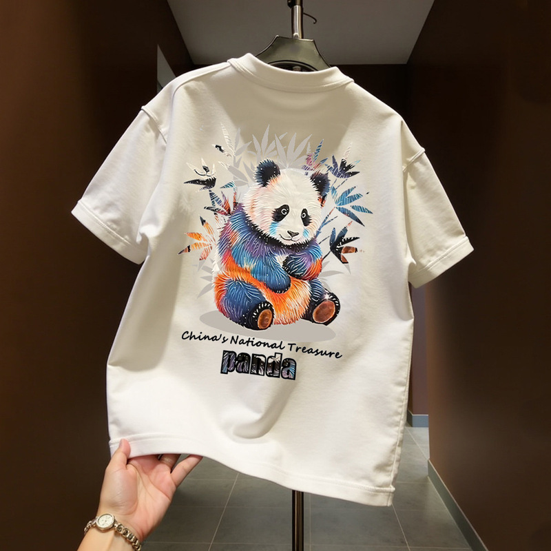 100% Pure Cotton Plus-Size Short-Sleeve T-Shirt for Men and Women, 2026 New Summer Trendy American-Style Loose Top Ins