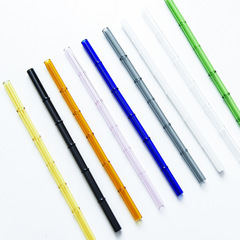 Heat-resistant bamboo glass straws High borosilicate glass colored straws for pregnant women and children juice drinks factory direct sales