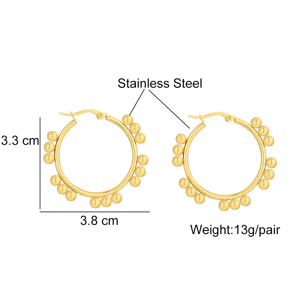 Women'S Gender 1 Pair INS Style Round Square Plating 201 Stainless Steel 18K Gold Plated Stainless Steel Earrings
