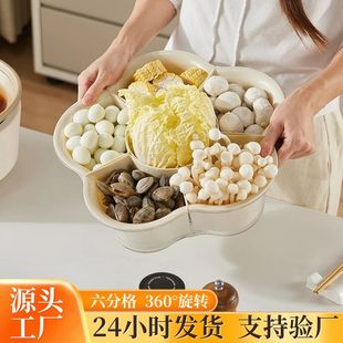 Hot pot side dish plate compartment storage rack multi-layer dish preparation artifact rotating tray