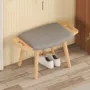 北欧家用实木布艺换鞋凳