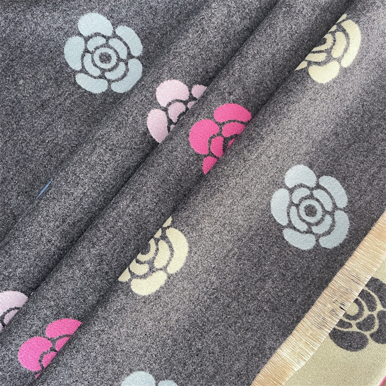 Camelia colorata per il lusso invernale femminile, dolce profumata in inverno, scialle spesso e caldo, sciarpa invecchiata_voghion.com