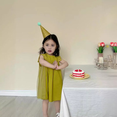 童裝2024夏季新款甜美女童刺繡網紗公主裙兒童連衣裙中小童生日裙